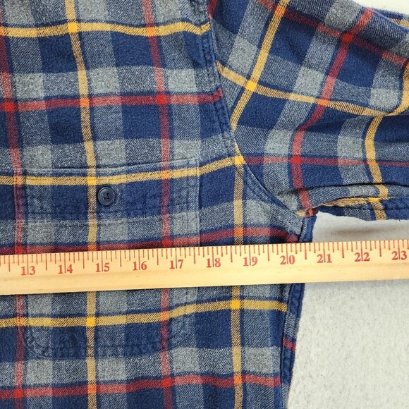 J Crew Shirt Mens Medium Blue Red Plaid Flannel Long Sleeve Button Front Cotton - Picture 3 of 10